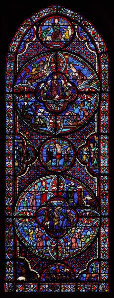 Lancet Window depicting the New Covenant by French School